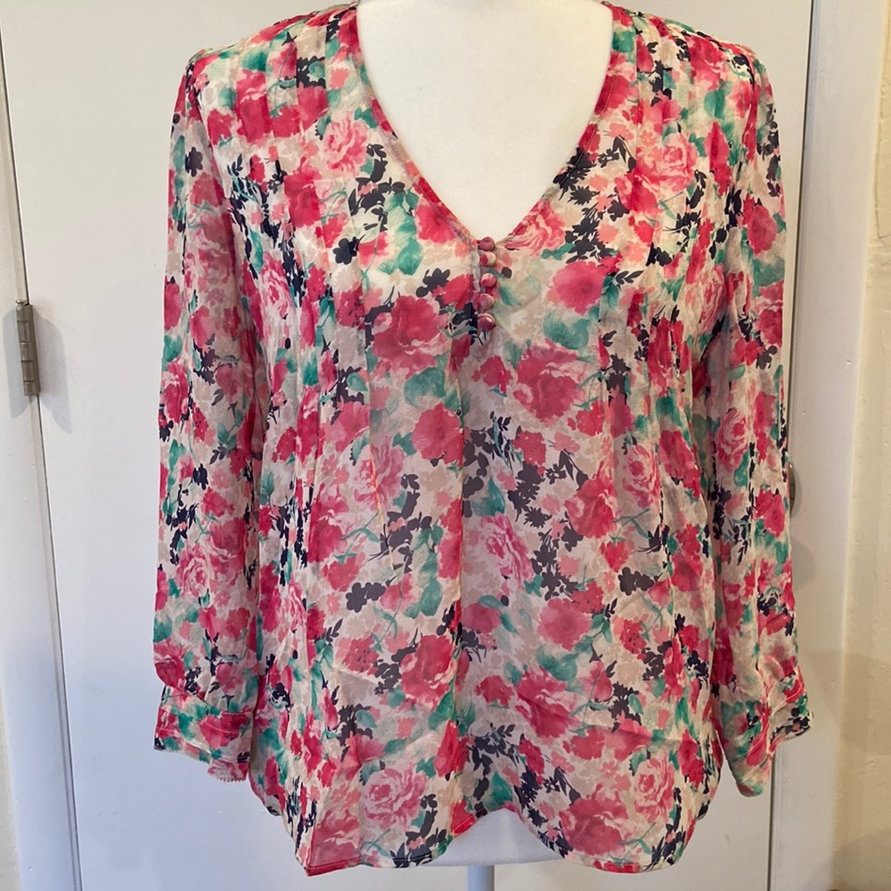 Joie Sheer Floral blouse